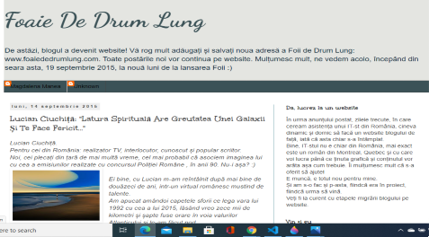 Lucian Ciuchita-articol in Foaie de drum lung Canada